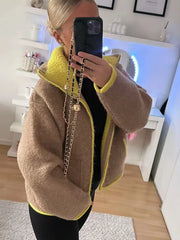 Contrast Knit Cardigan