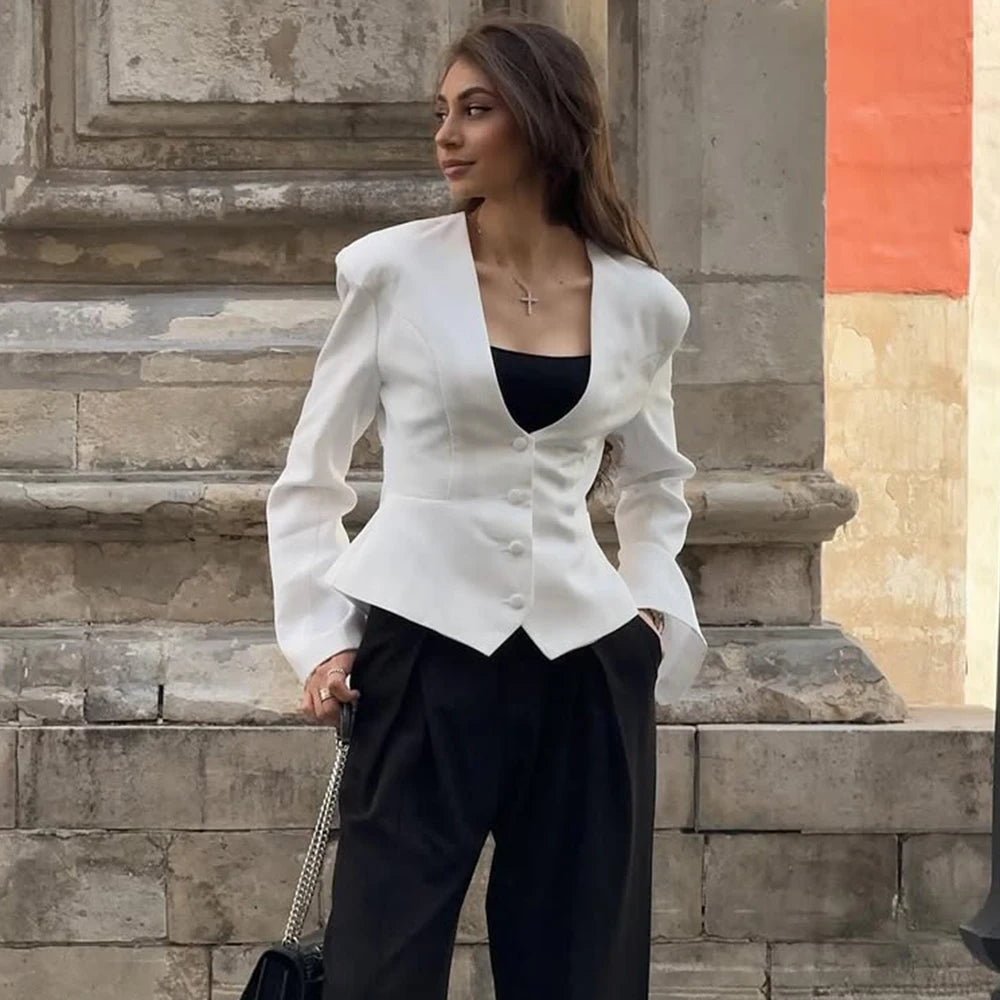 Slim Waist Single Breasted Coat