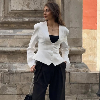 Slim Waist Single Breasted Coat