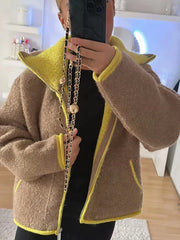 Contrast Knit Cardigan