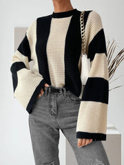 Colorblock Drop Shoulder Knit Top