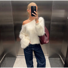 One-Shoulder Knit Sweater