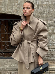 Belted Oversized Windbreaker
