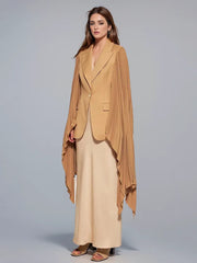 Asymmetric Pleated Blazer