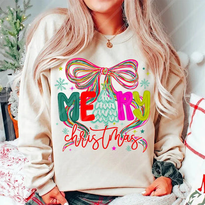 Merry Christmas Bow Heat Transfer