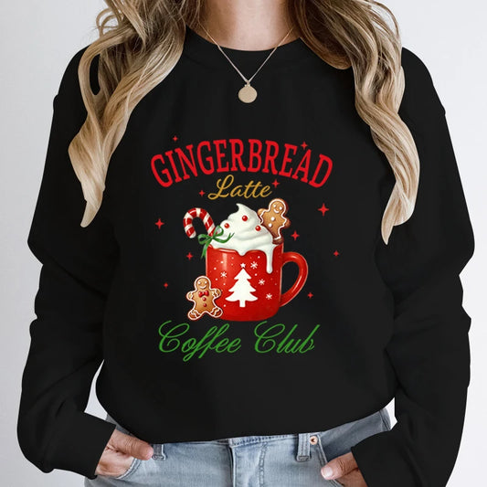 Christmas Gingerbread Latte Print Sweatshirt