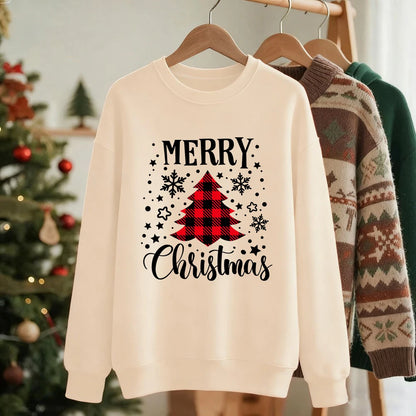 Red Christmas Tree Print Sweatshirt