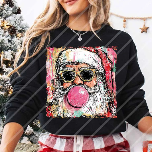 Santa Claus Blowing Heat Transfer Patch