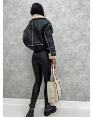 PU Short Lapel Jacket