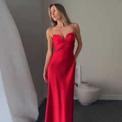 Satin Long Sling Dress