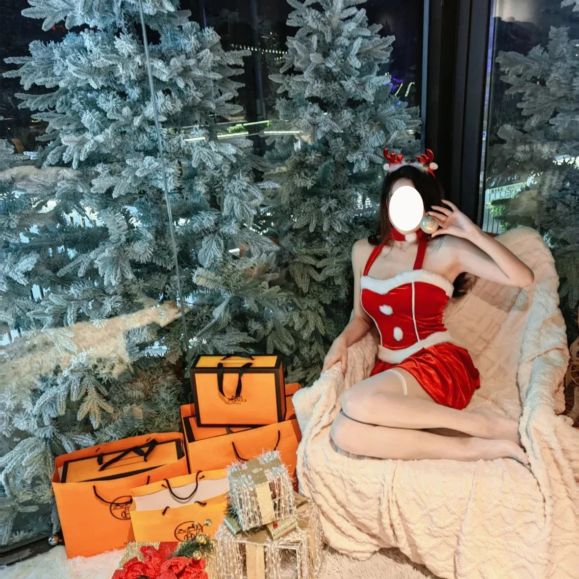 Red Reindeer Santa Costume