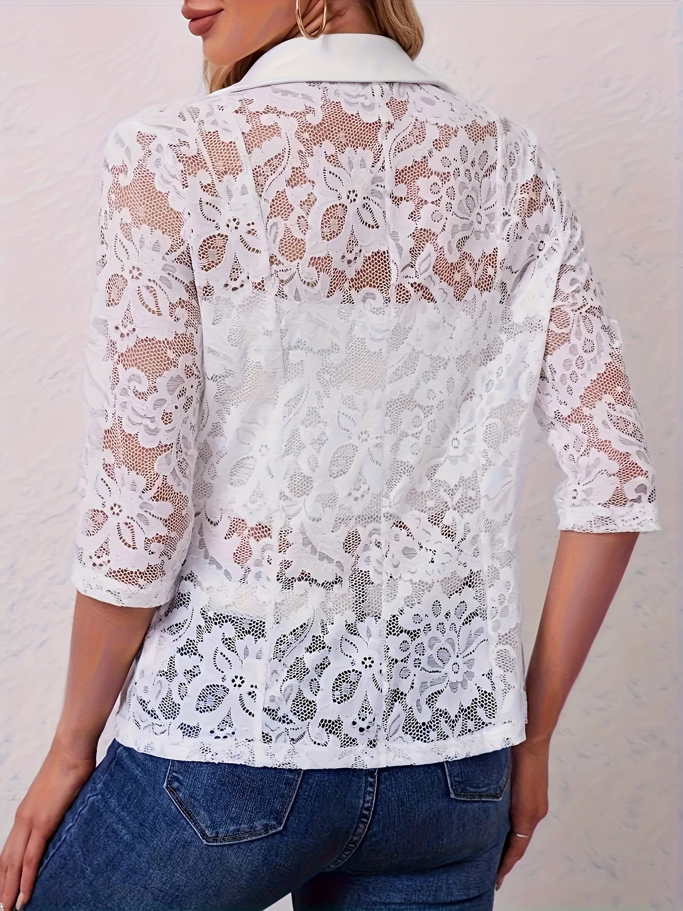 Single Button Seven Quarter Sleeve Jacket