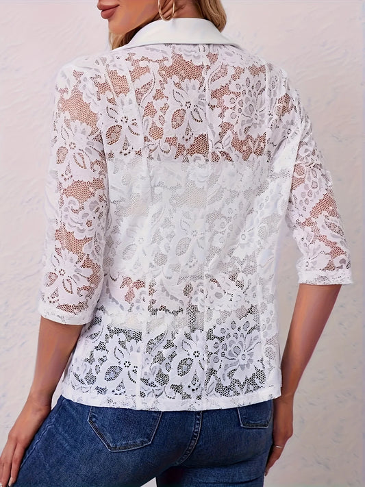 Single Button Seven Quarter Sleeve Jacket