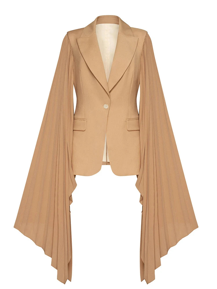 Asymmetric Pleated Blazer
