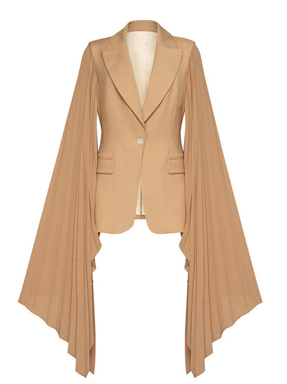 Asymmetric Pleated Blazer