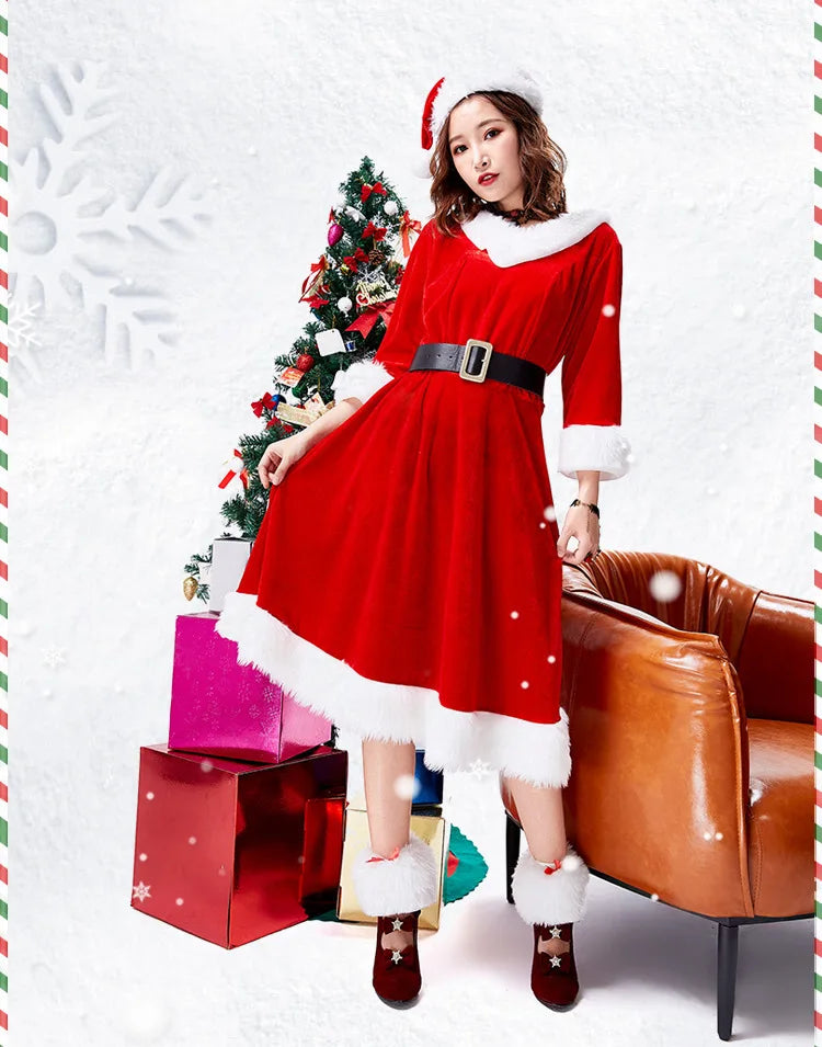 Velvet Long Sleeve Christmas Dress