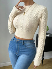 High-Waist Twisted Knit Sweater