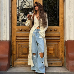 Women’s Button Front Sheer Knit Jacket