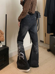 Slim Flared Black Jeans