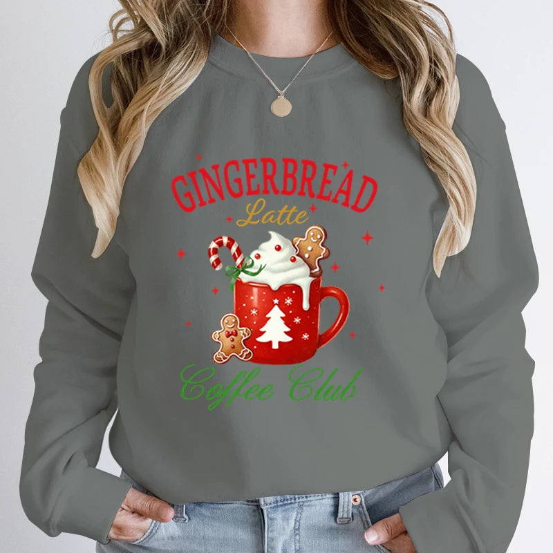 Christmas Gingerbread Latte Print Sweatshirt