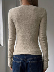 Round Neck Slim Knit Sweater