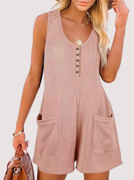 Boho V Neck Sleeveless Romper