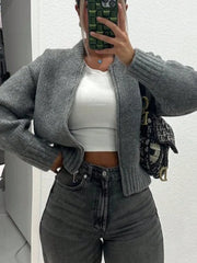 Crew Neck Cardigan Sweater