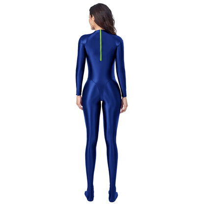 Glossy Patchwork Stretch Jumpsuit