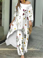 Floral Patchwork Wide Leg Set