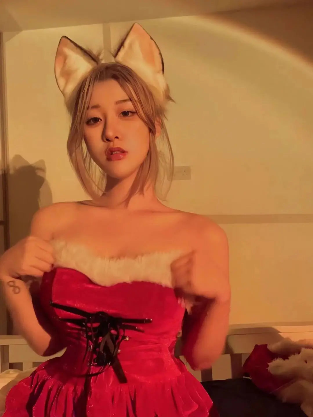 Velvet Santa Claus Mini Dress