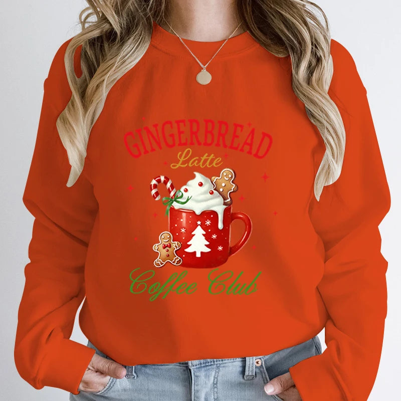 Christmas Gingerbread Latte Print Sweatshirt