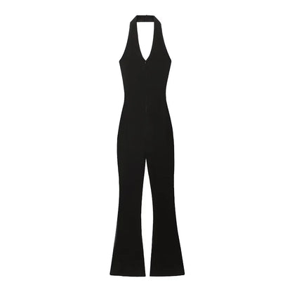 Backless Flare Leg Jumpsuit