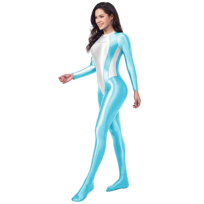 Glossy Patchwork Stretch Jumpsuit