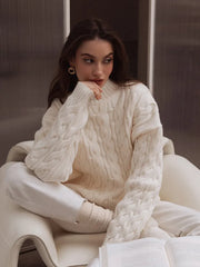 Cable Knit Turtleneck Sweater