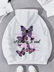 Butterfly Phrase Fleece Hoodie