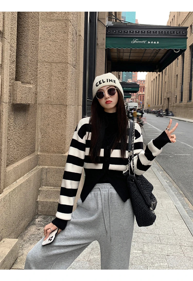 V-Neck Solid Knit Cardigan