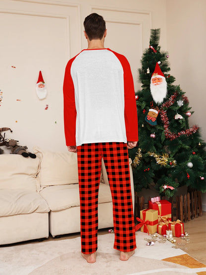 Plaid Santa Hat Print Pajama Set