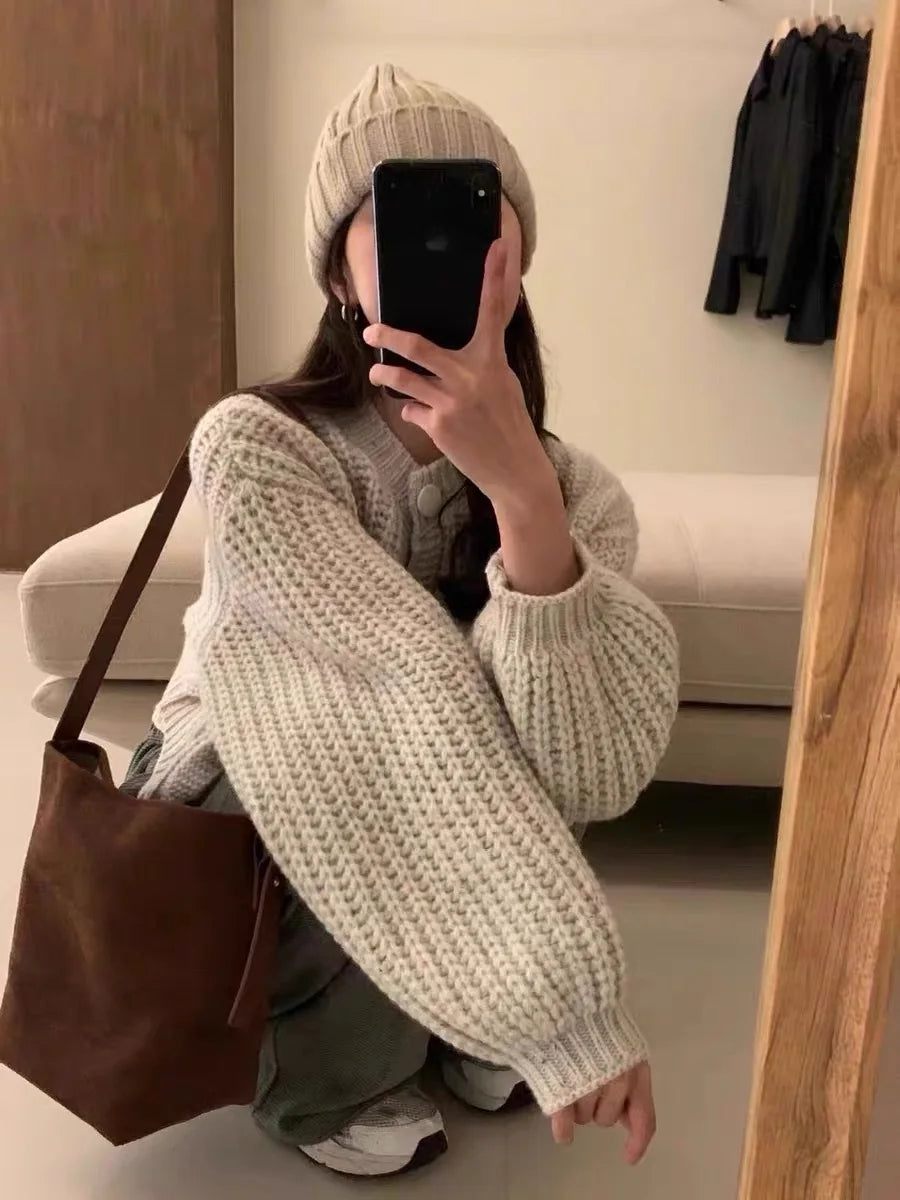 Short Knit Poncho Cardigan