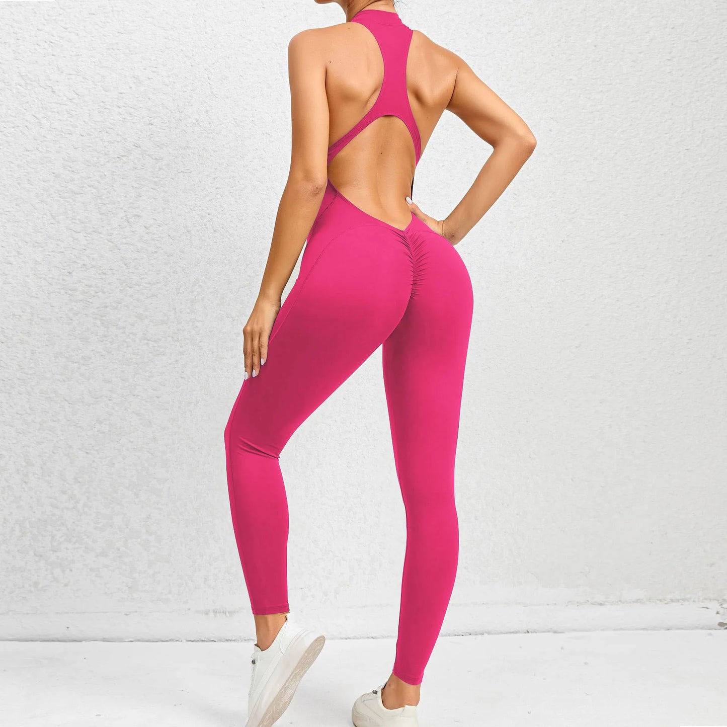 Zip Up Scrunch Butt Yoga Jumpsuit