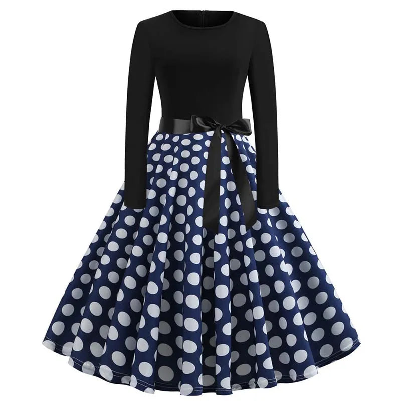 Santa Print Christmas Dress