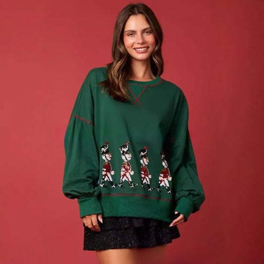 Soldier Glitter Christmas Sweatshirt