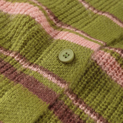 Solid Button V-Neck Cardigan