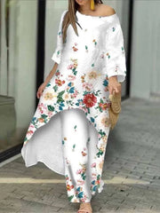 Floral Patchwork Wide Leg Set