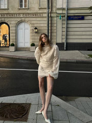 Hollow Out Lace Mini Dress