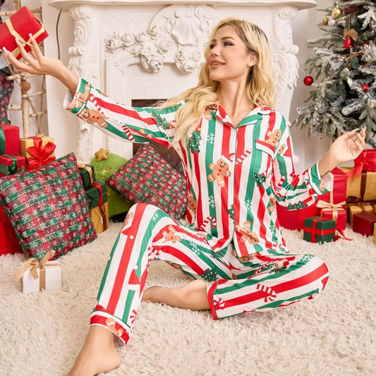 Christmas Striped Pajama Set