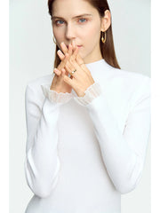 Mock Neck Slim Knit Sweater