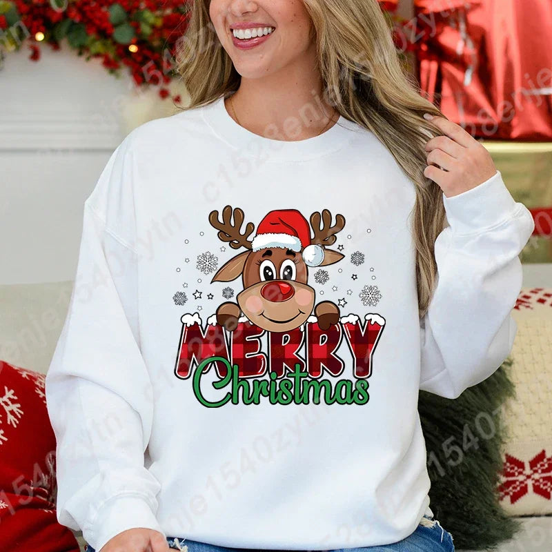 Christmas Reindeer Plaid Sweatshirt
