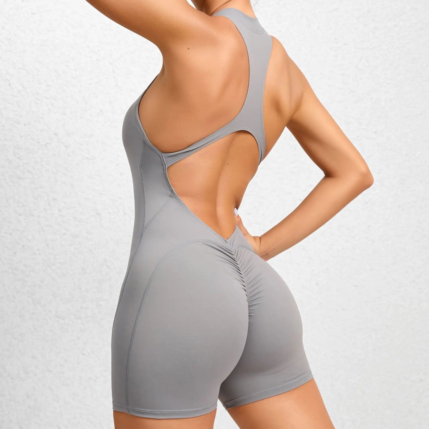 Zip Up Scrunch Butt Yoga Jumpsuit