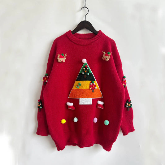 Christmas Tree Jacquard Knit Sweater