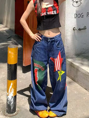 Contrast Patch Straight Jeans